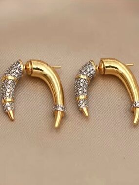 Horn Earrings Gold Silver Mixed Metal Raptor Claw Alexis Bittar STYLE AP09